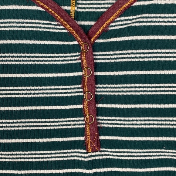 Nobo Henley Y2K soft ribbed jersey knit forest green bodycon Bella Swan - Picture 4 of 10